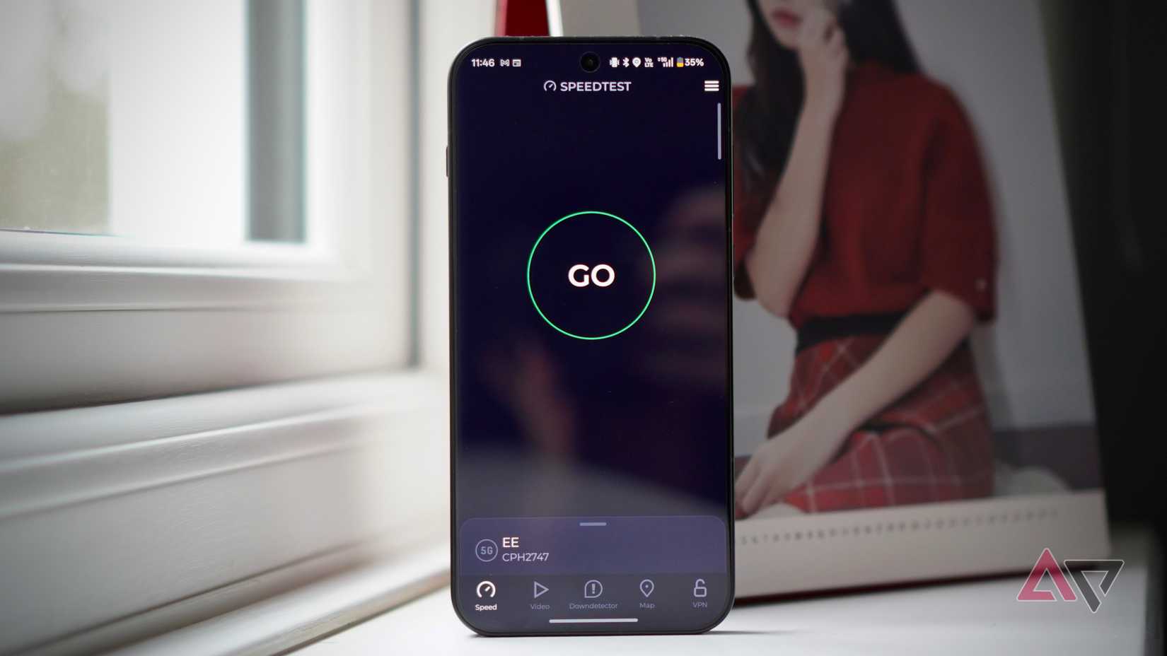Executando um teste de velocidade de rede em um OnePlus 15