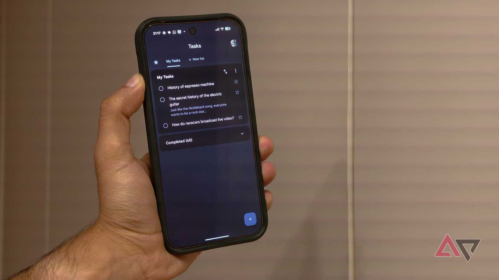 Google Tarefas no telefone