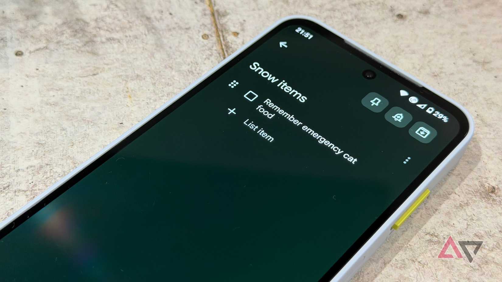 Lista de emergência mantida no Google Keep