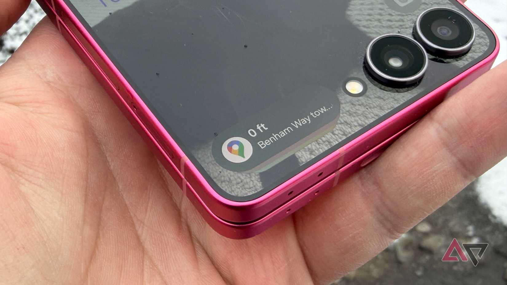 A navegação do Google Maps é exibida na barra do Now