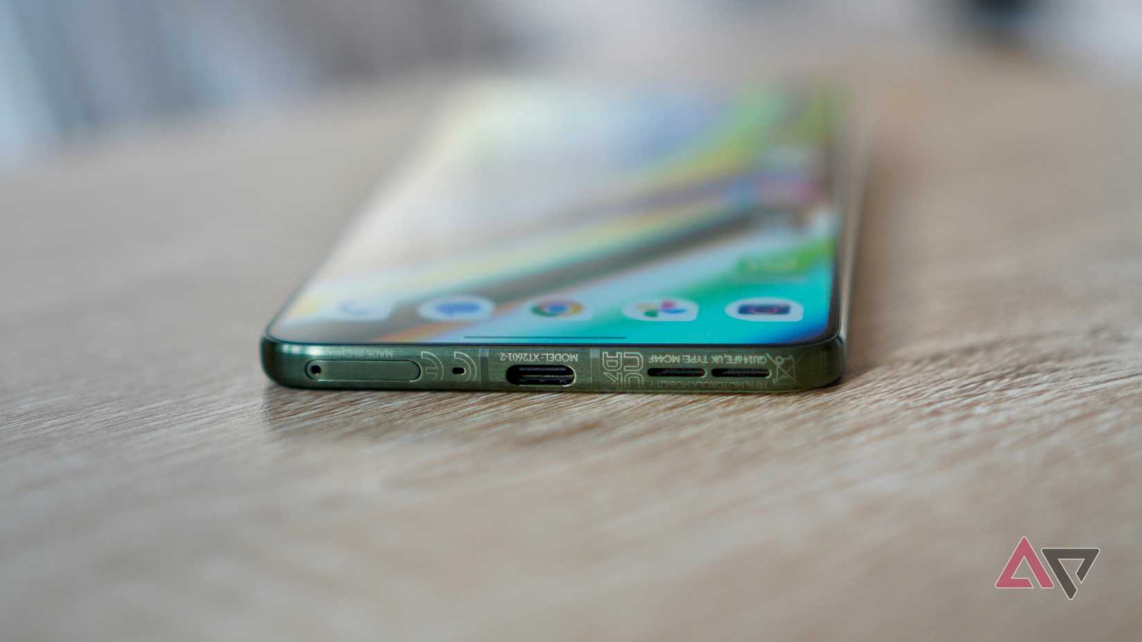 The Motorola Edge 70's charging port