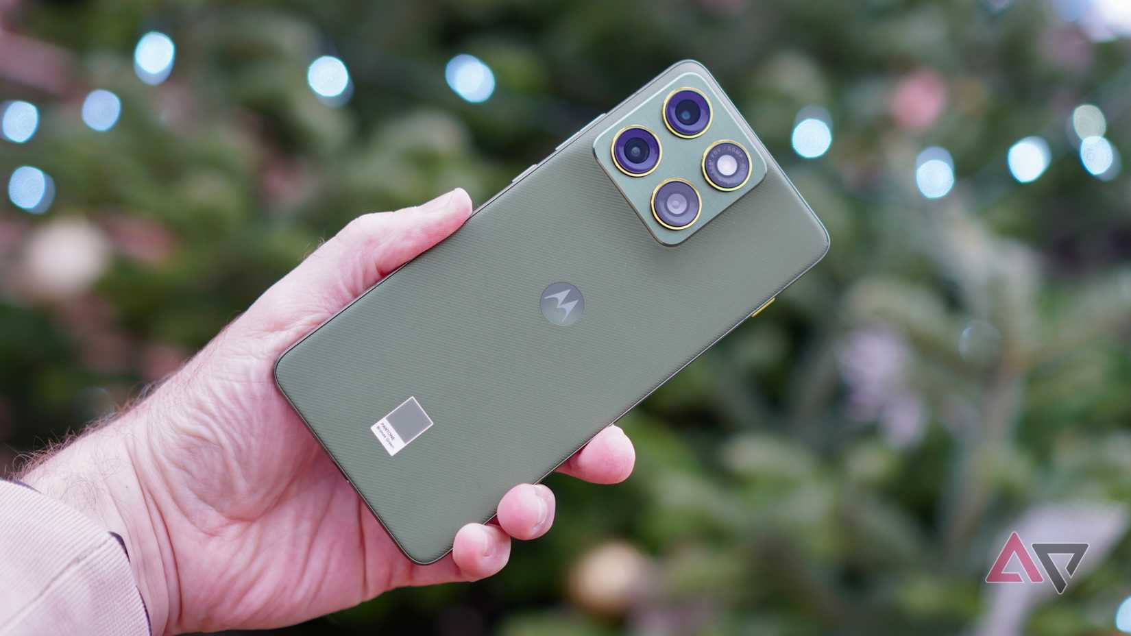 A person holding the Motorola Edge 70