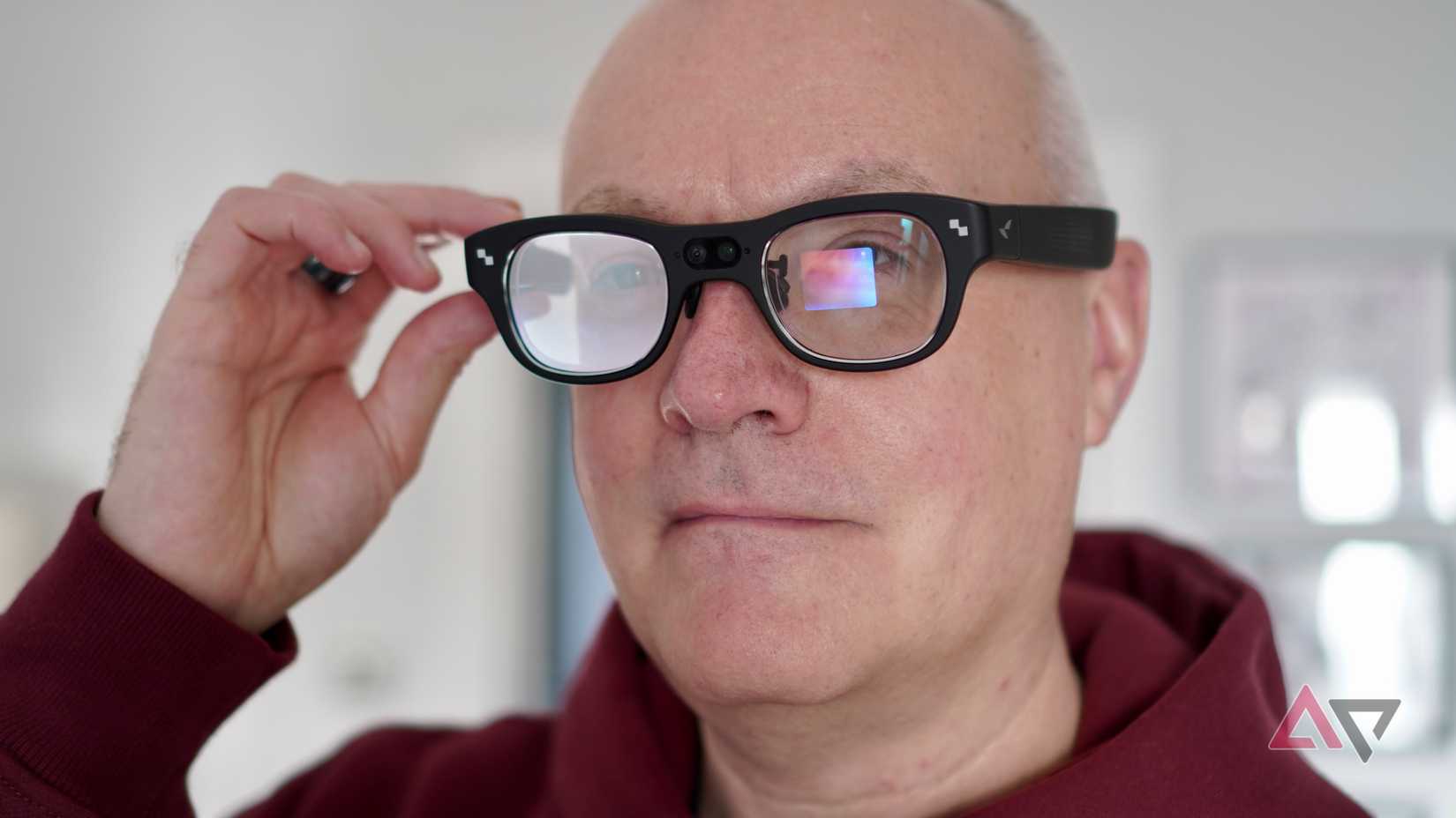 A person wearing the RayNeo X3 Pro