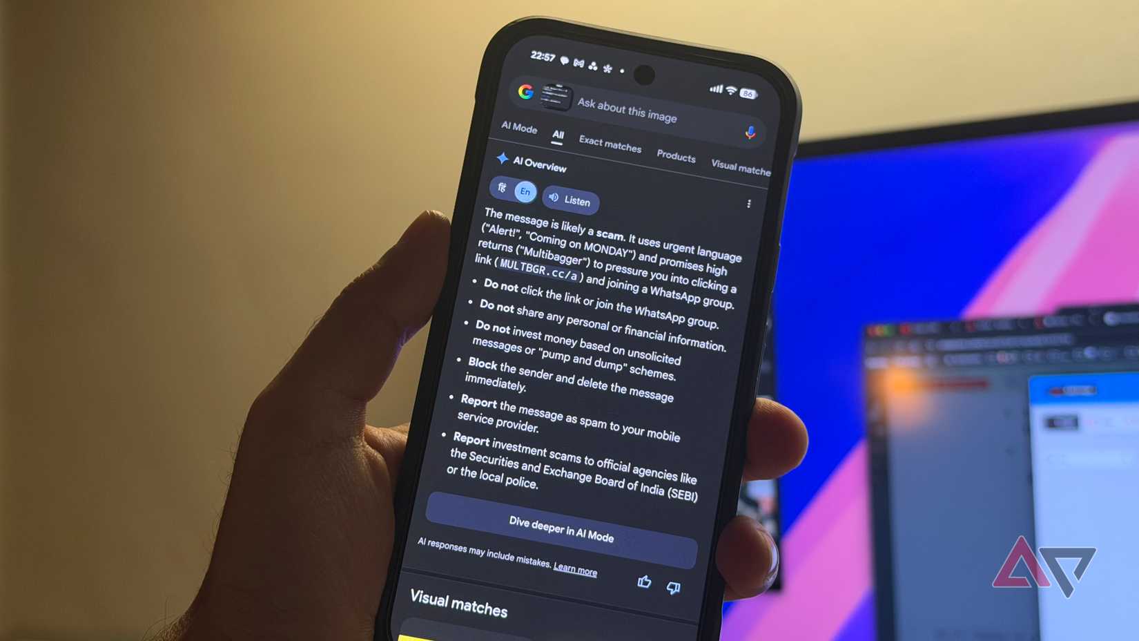 círculo para pesquisar fraude