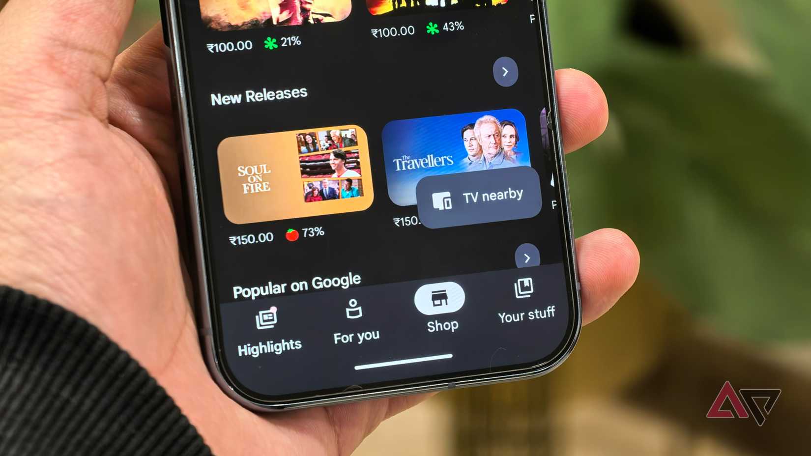 Aplicativo Google TV com foco no botão TV próxima