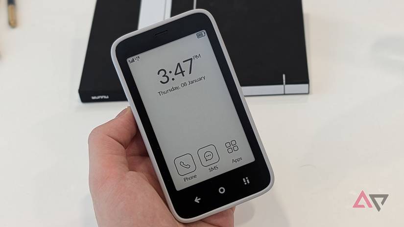 telefone de papel eletrônico preto e branco