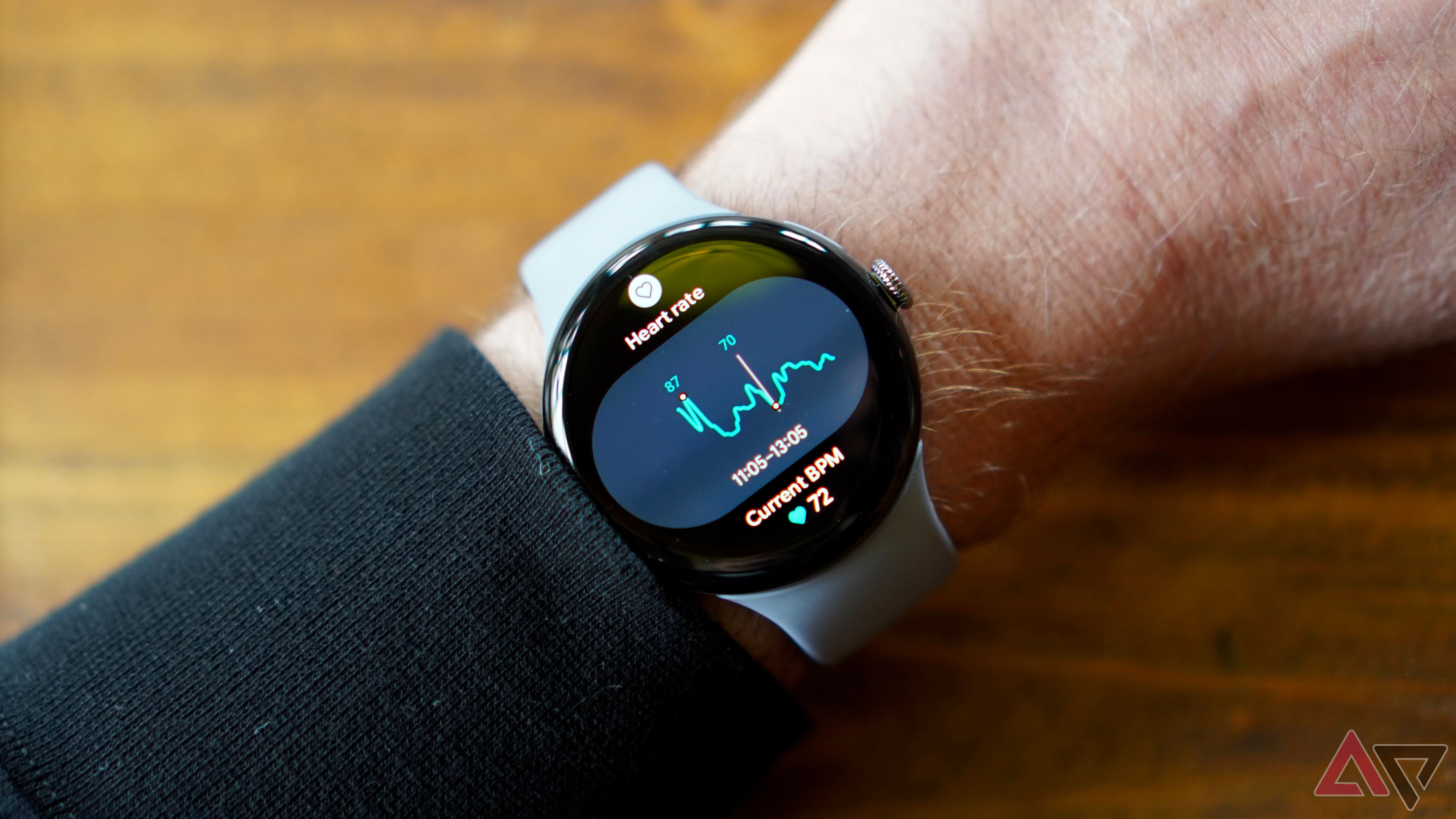 Heart rate measurement on the Google Pixel Watch 4