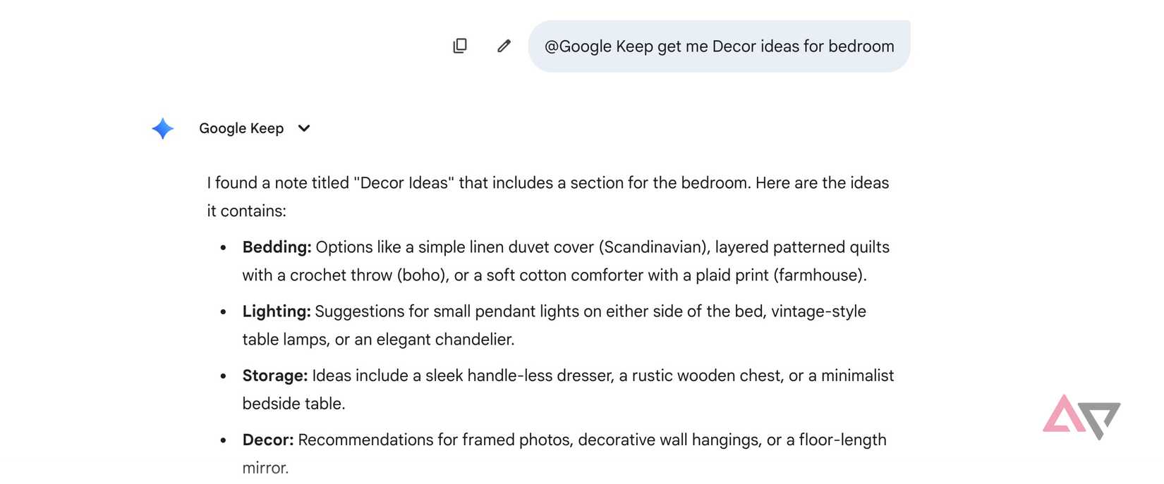 Gêmeos encontrando informações do Google Keep