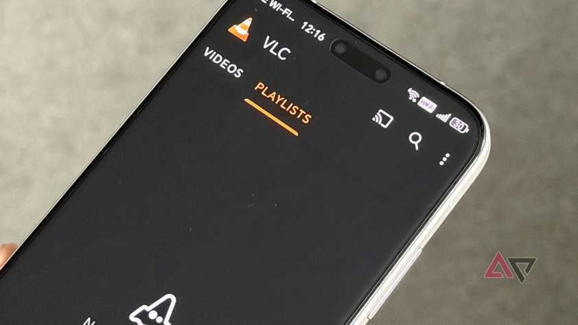 The VLC app's Playlist option