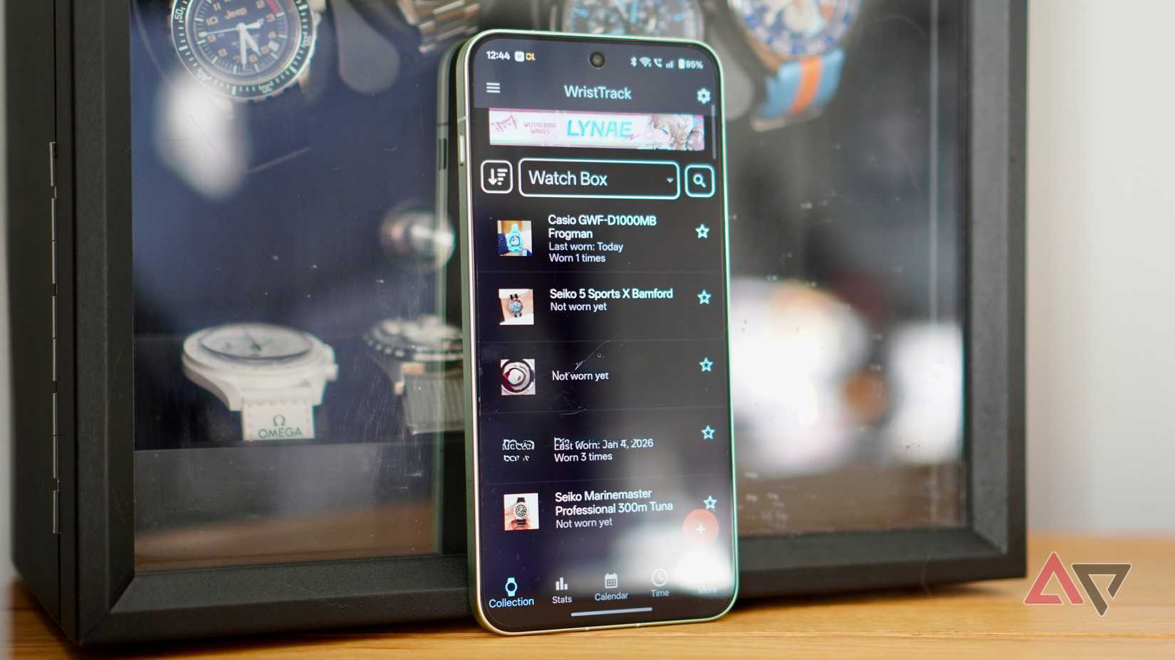 A tela principal do aplicativo WristTrack