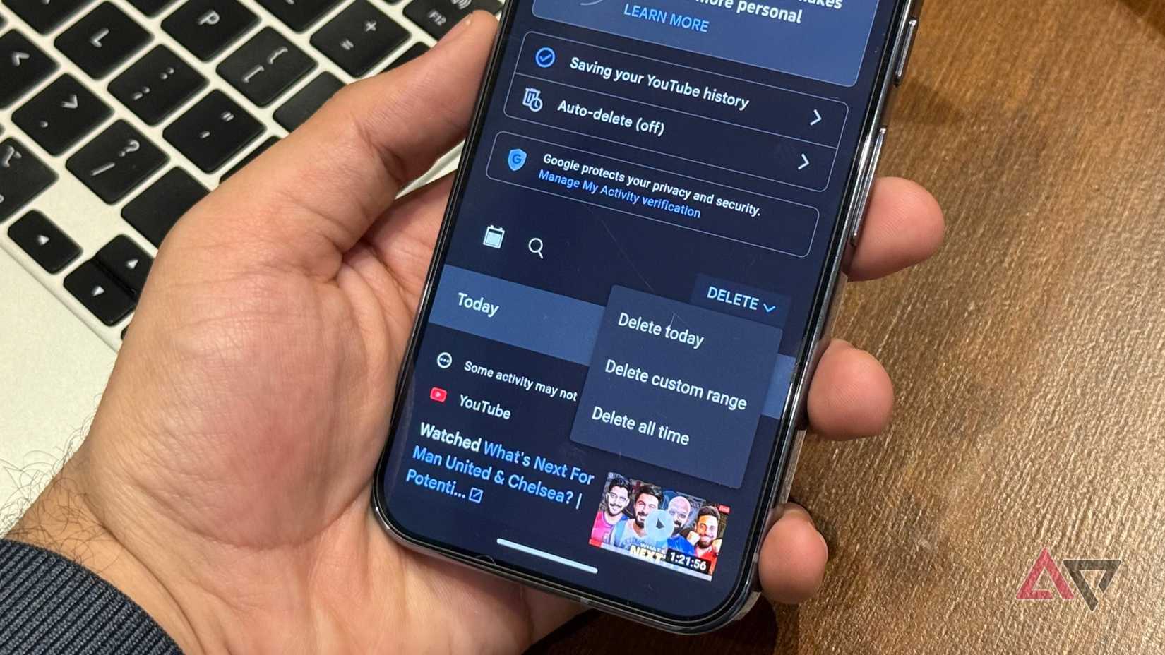 Excluindo histórico de exibição no aplicativo YouTube