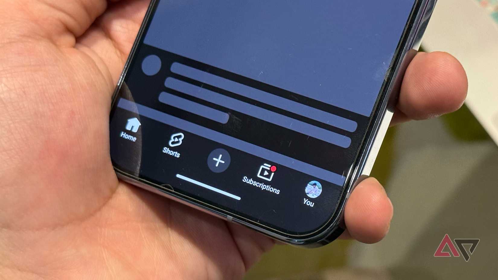 Scheda Abbonamento nell'app YouTube