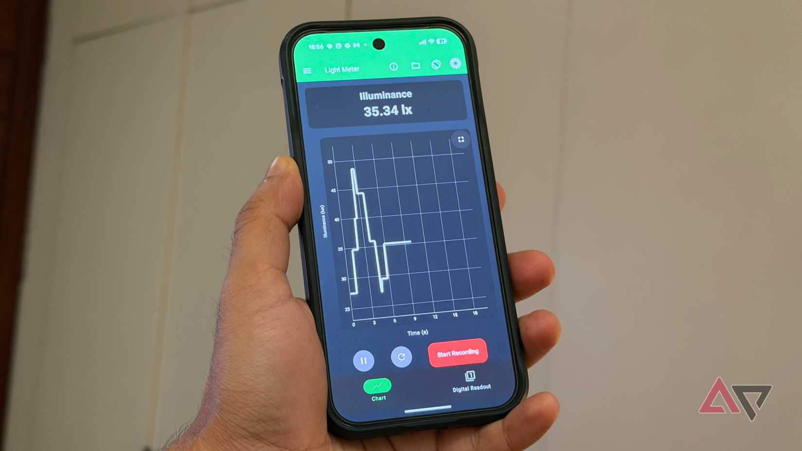 Sensor de luminância do sensor Android