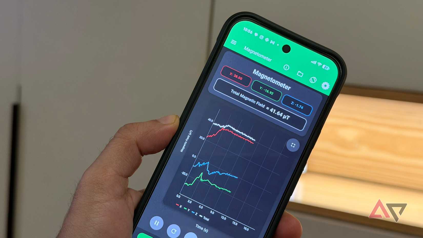 Magnetômetro de sensor Android
