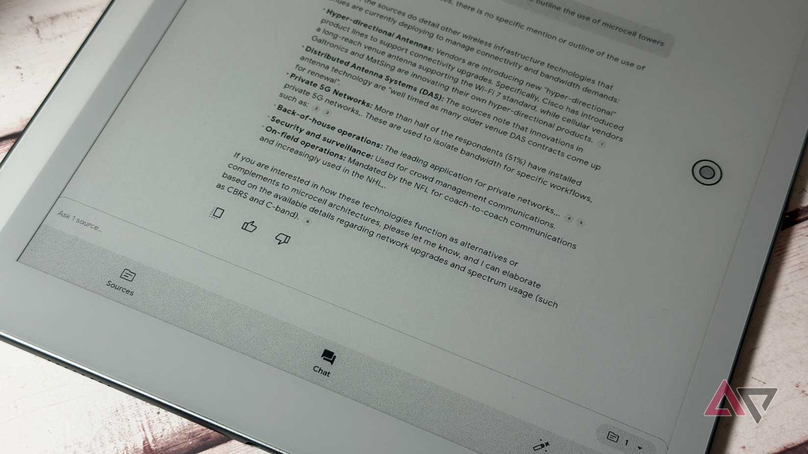 NotebookLM wading through a Verizon white paper