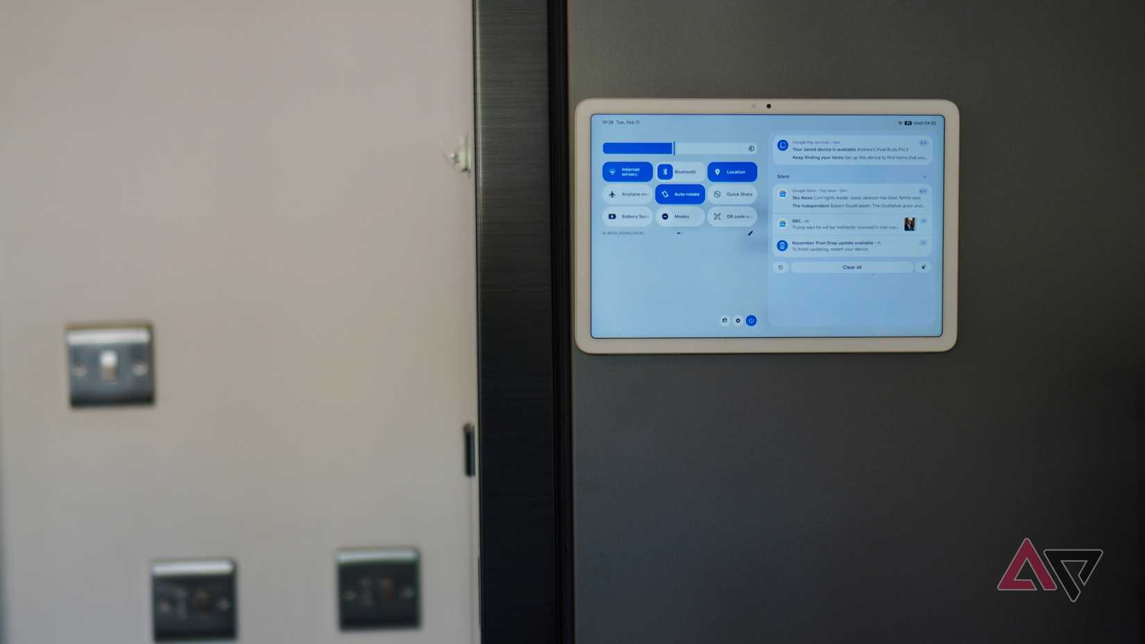 Configurações rápidas no Google Pixel Tablet