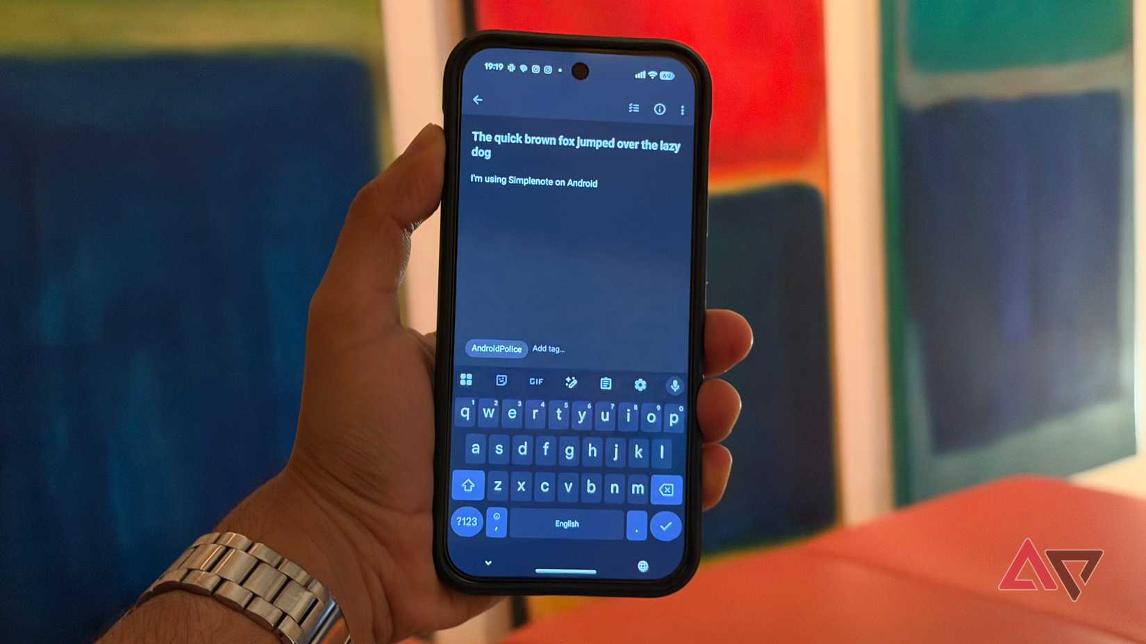 Campo de anotações Simplenote