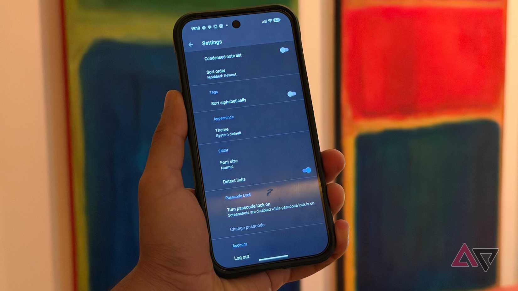 Configurações do Simplenote