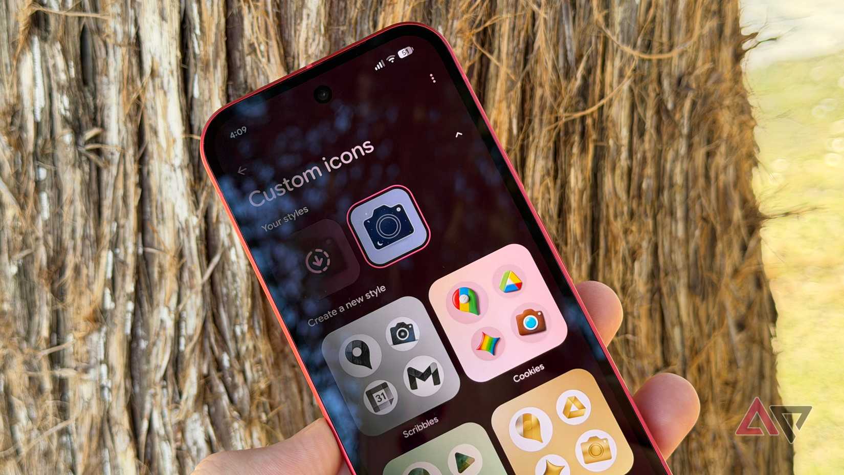 Ícones personalizados mostrados no Google Pixel 10a