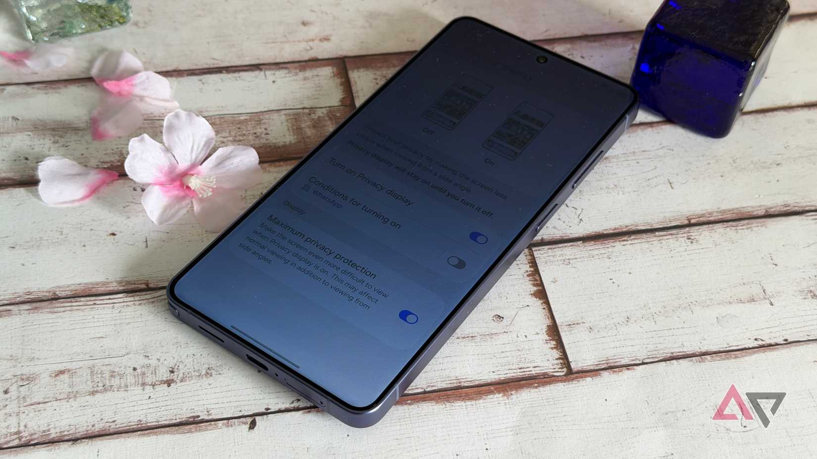 Tela de privacidade do Samsung Galaxy S26 Ultra nas configurações máximas