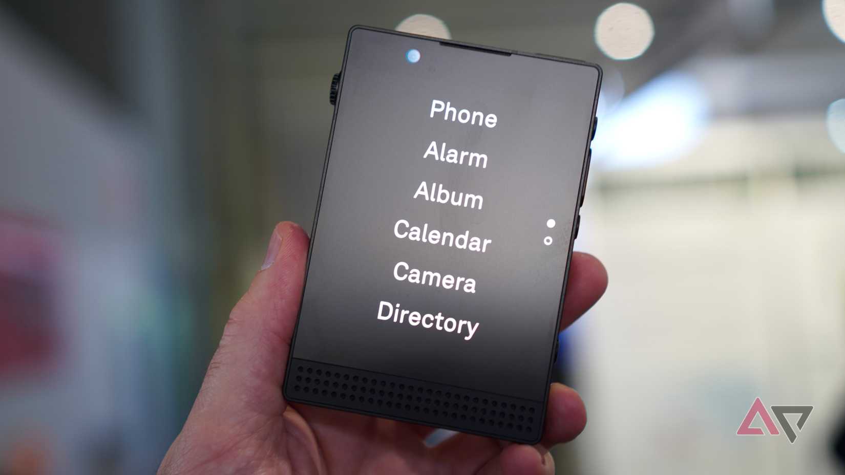 Tela de menu no Light Phone 3