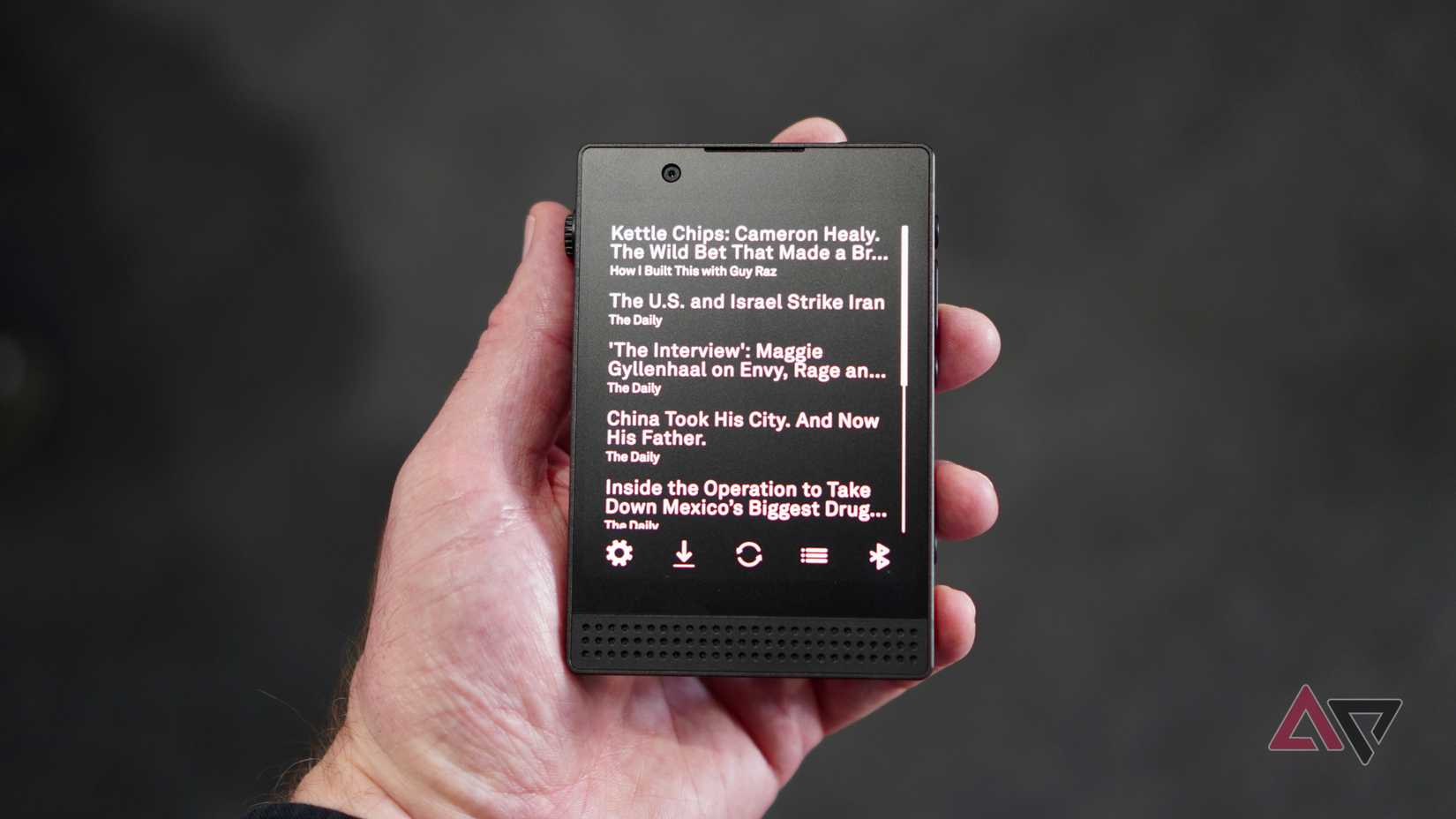 Texto na tela do Light Phone 3