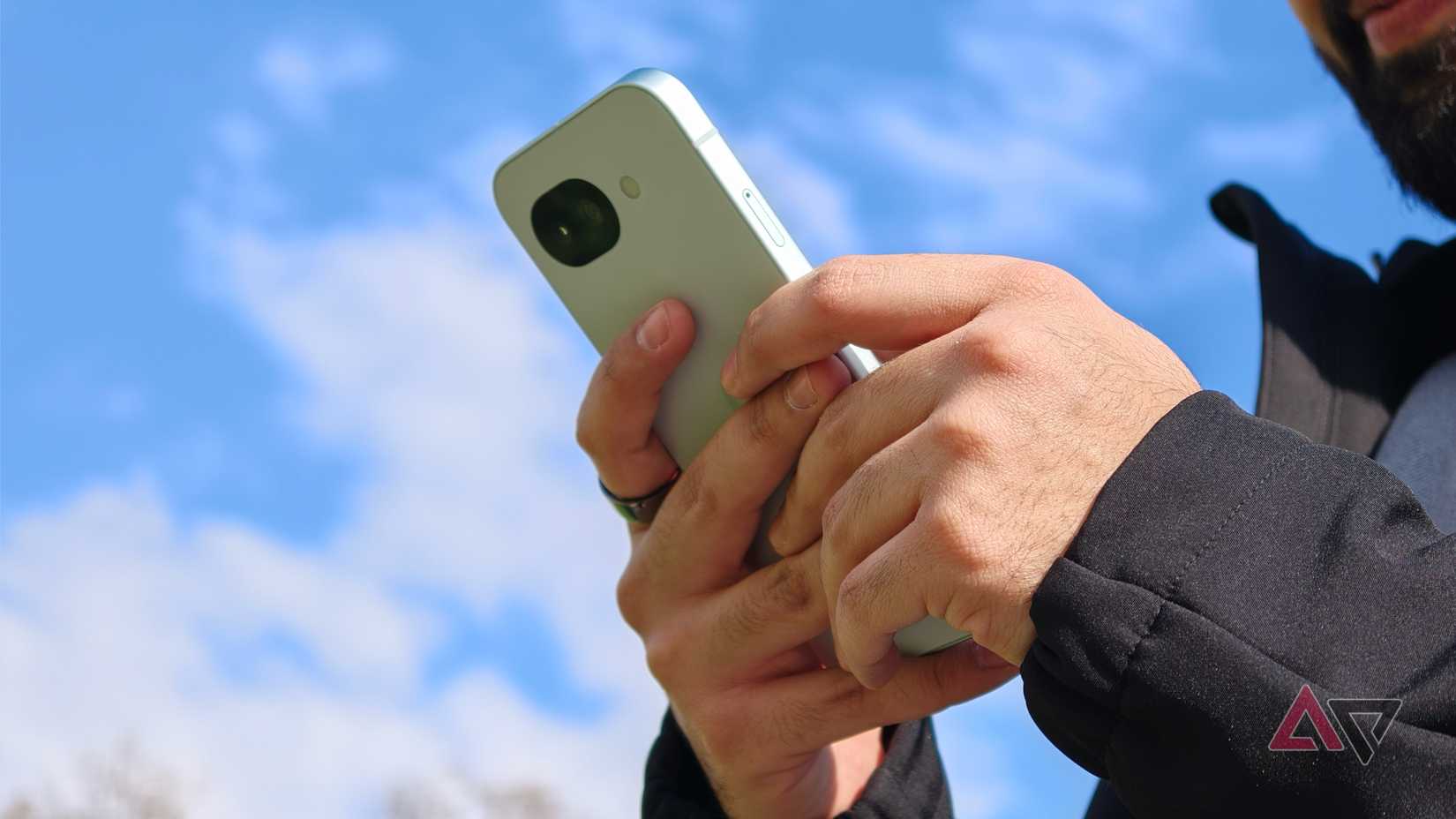 A person using the Google Pixel 10a