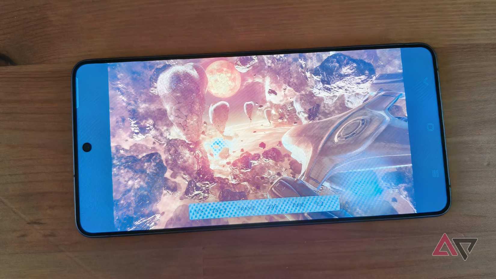 O Samsung Galaxy S26 Ultra mostrando um teste de marca 3D, com o Privacy Display ligeiramente visível.