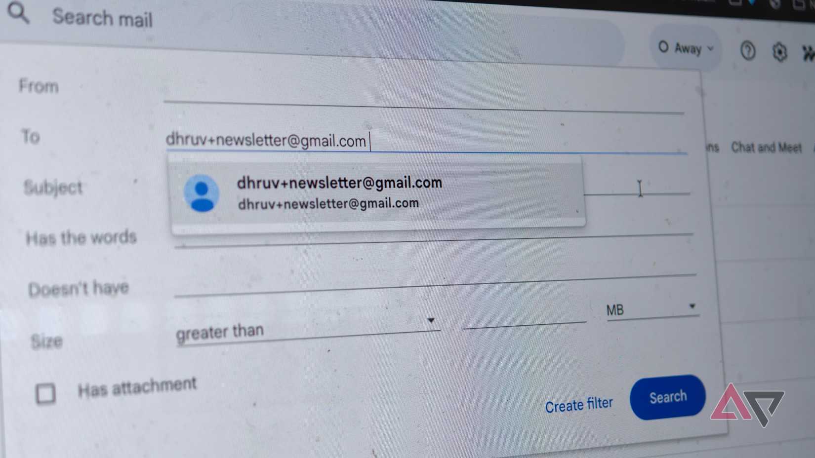 filtro de boletim informativo do Gmail