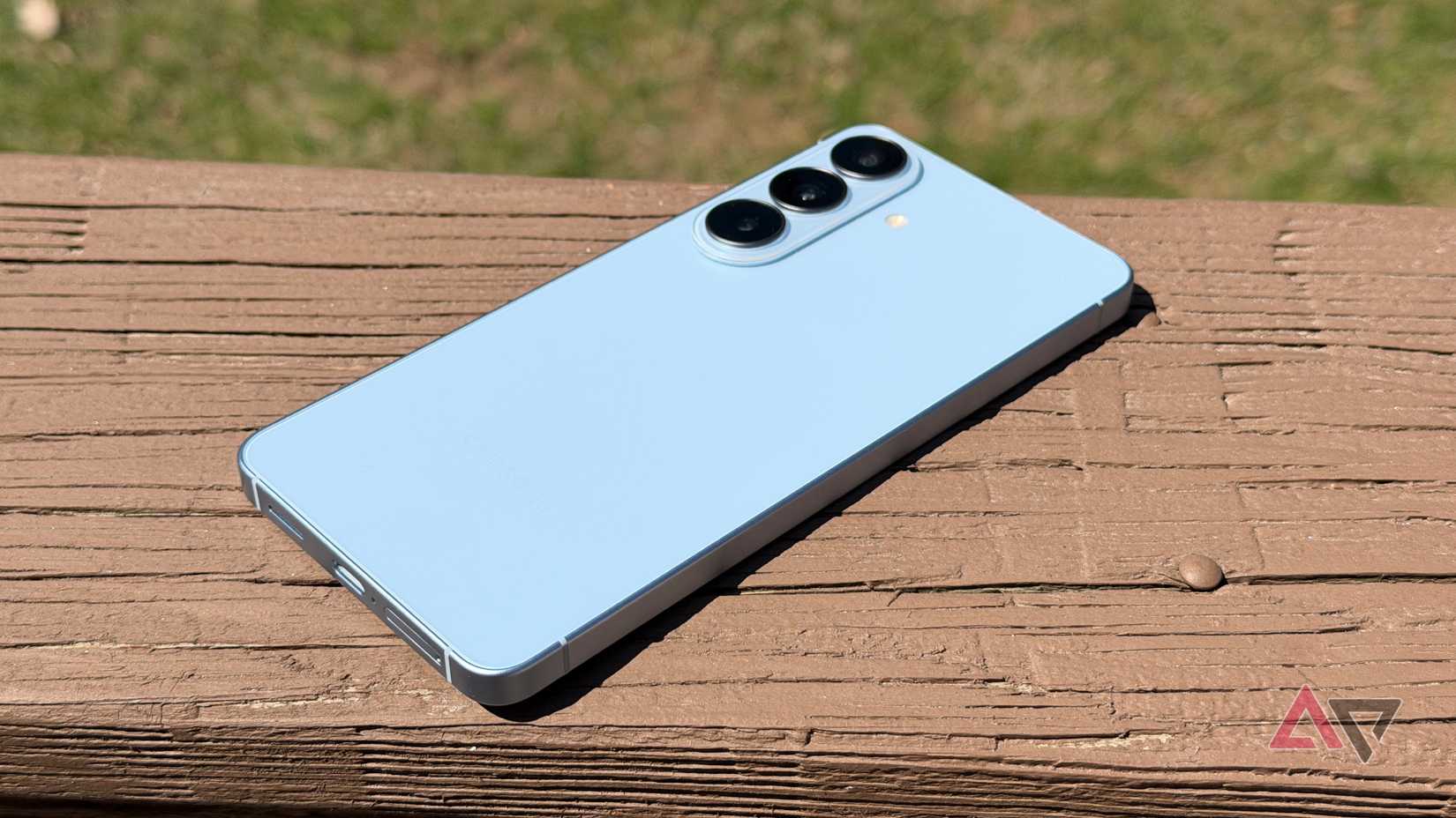 Samsung Galaxy S26 sitting on a deck