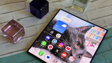Samsung's upcoming wide-screen foldable may just industry 3 rear cameras for 2 Samsung Galaxy Z Fold 7 with a cat wallpaper