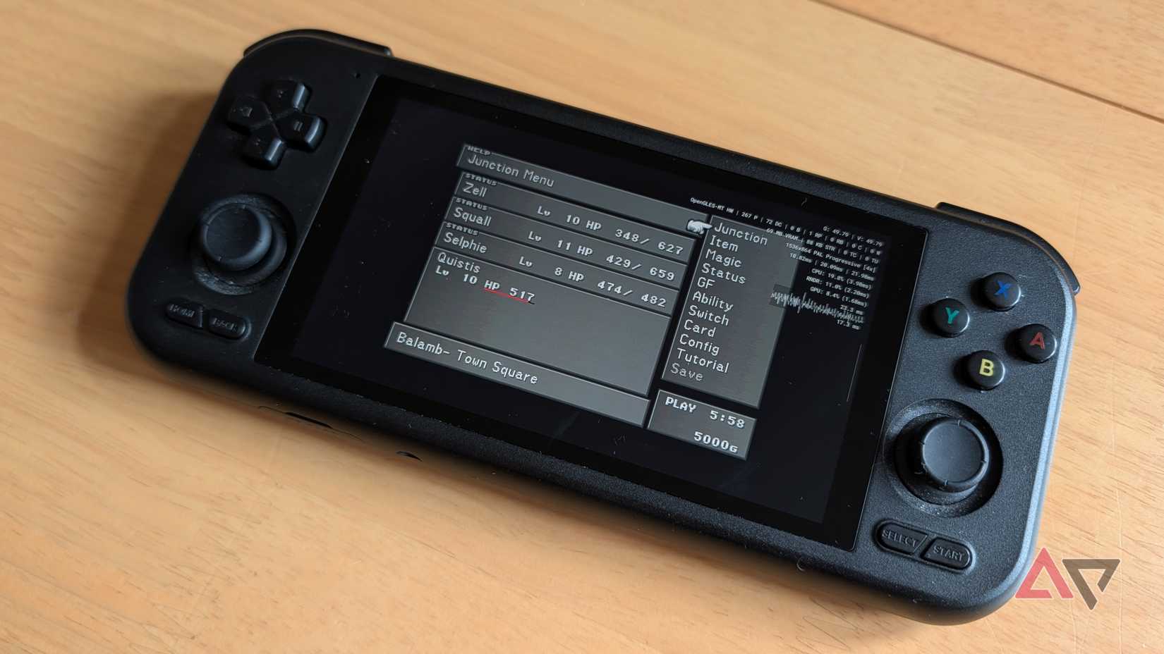 The Retroid Pocket 4 Pro playing Final Fantasy VIII.
