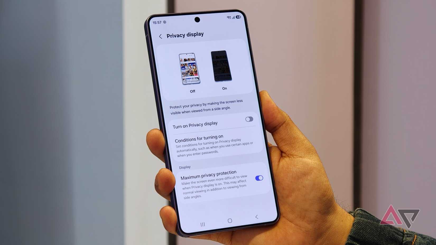 Configurando a exibição de privacidade no Galaxy S26 Ultra