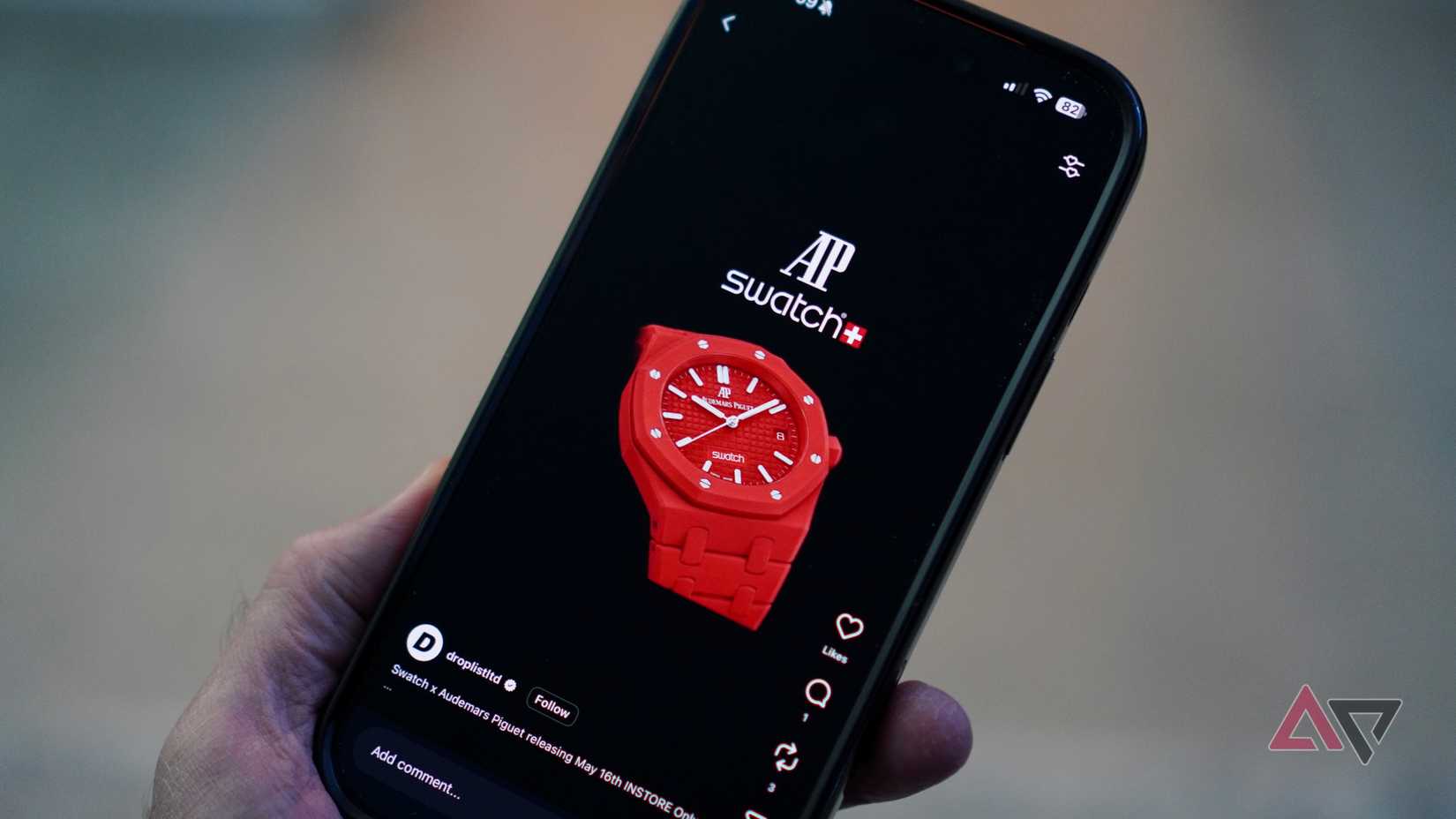 AI generated images of a Swatch watch on Instagram
