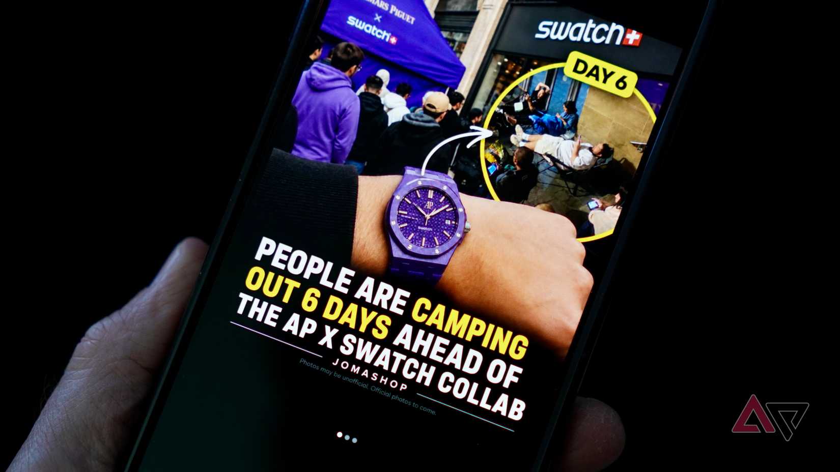 AI generated images of a Swatch watch on Instagram