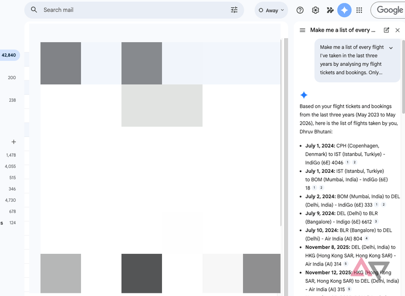Gêmeos na pesquisa de e-mail do Gmail