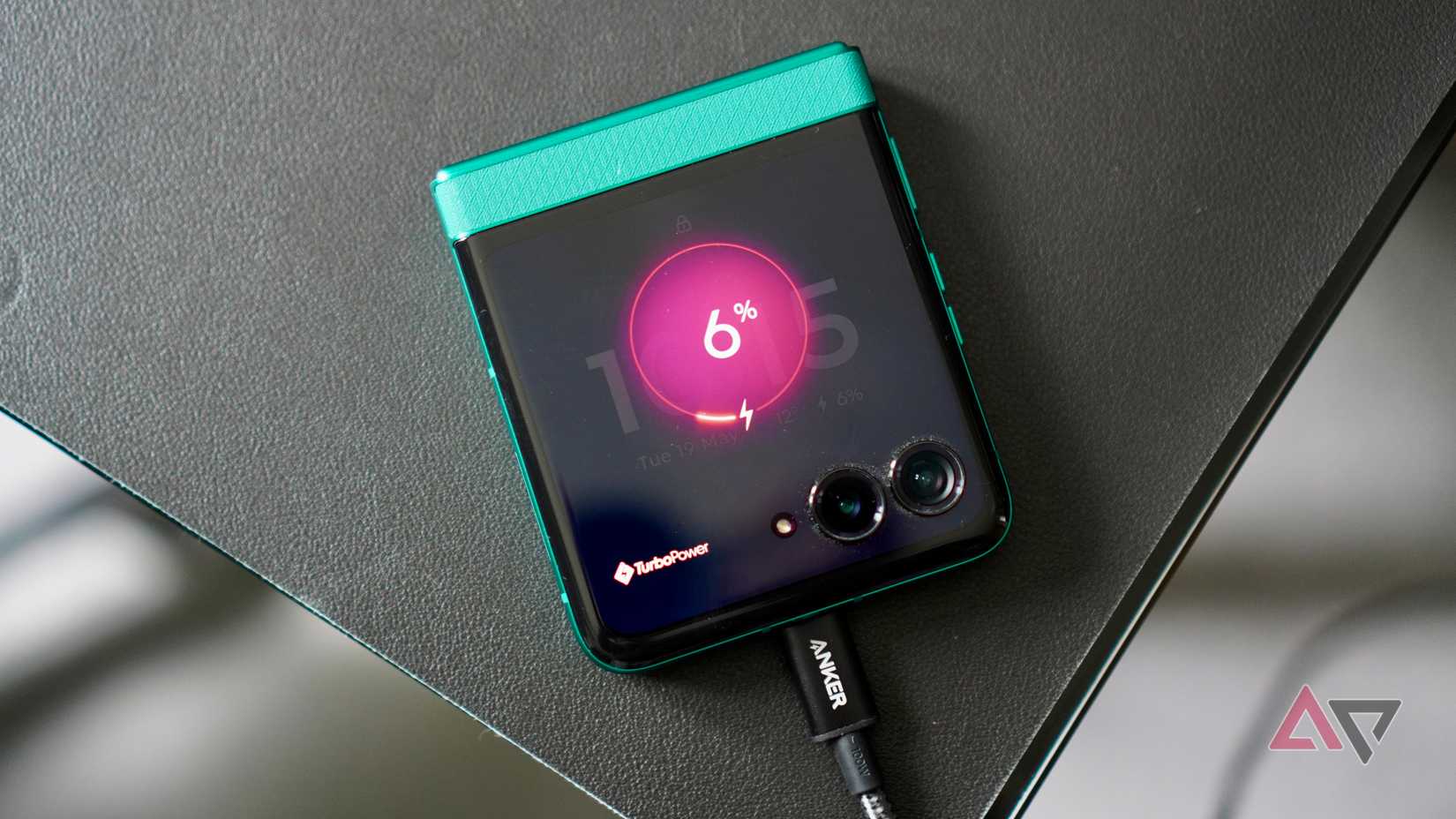 The Motorola Razr 2026 on charge