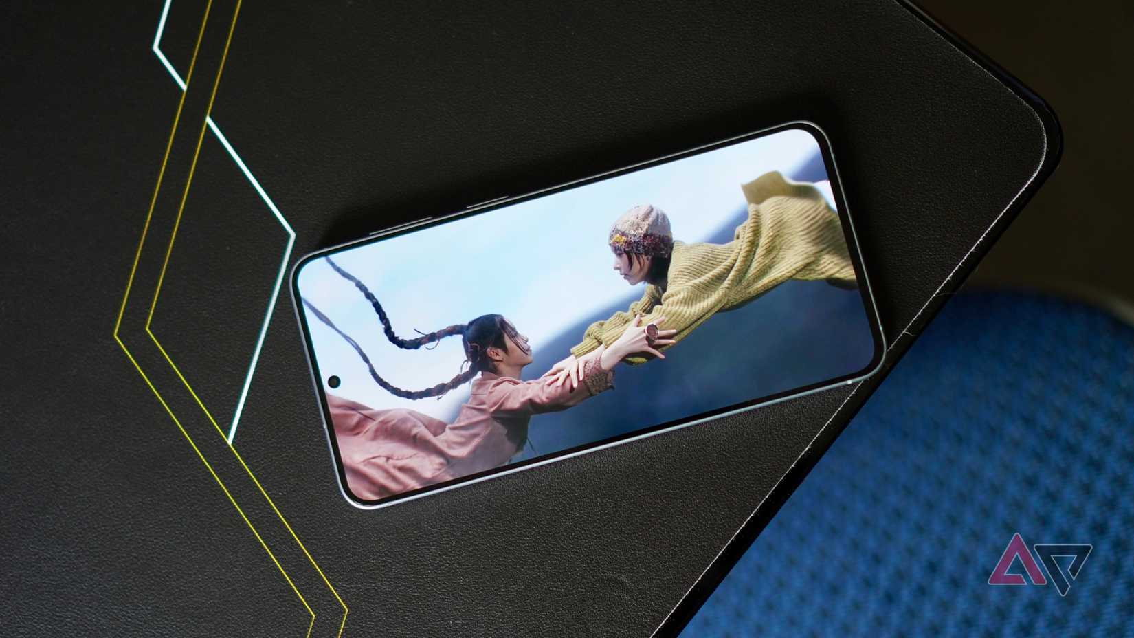 The Samsung Galaxy A57's screen playing video