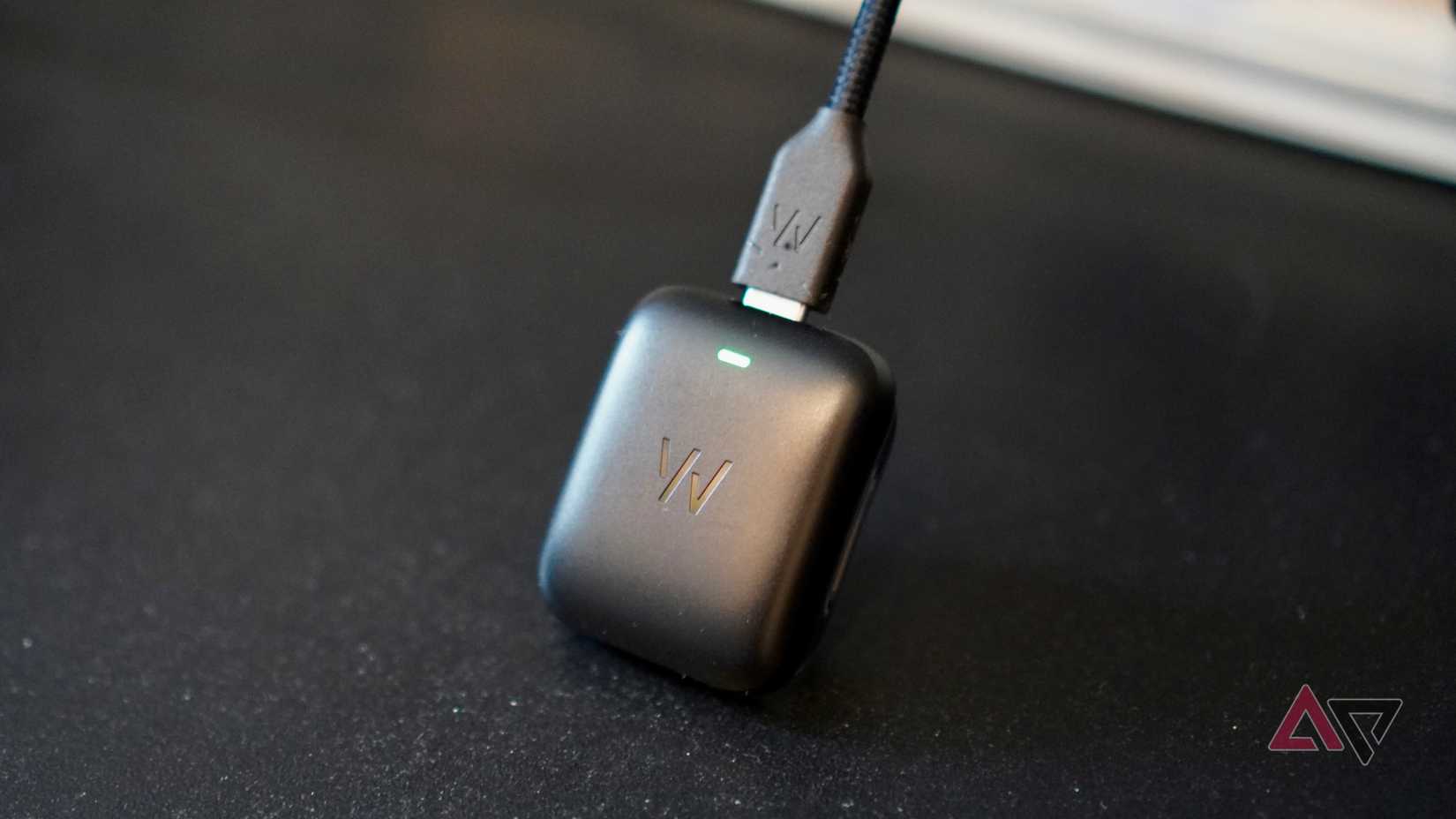 The Whoop wireless charging pack on charge
