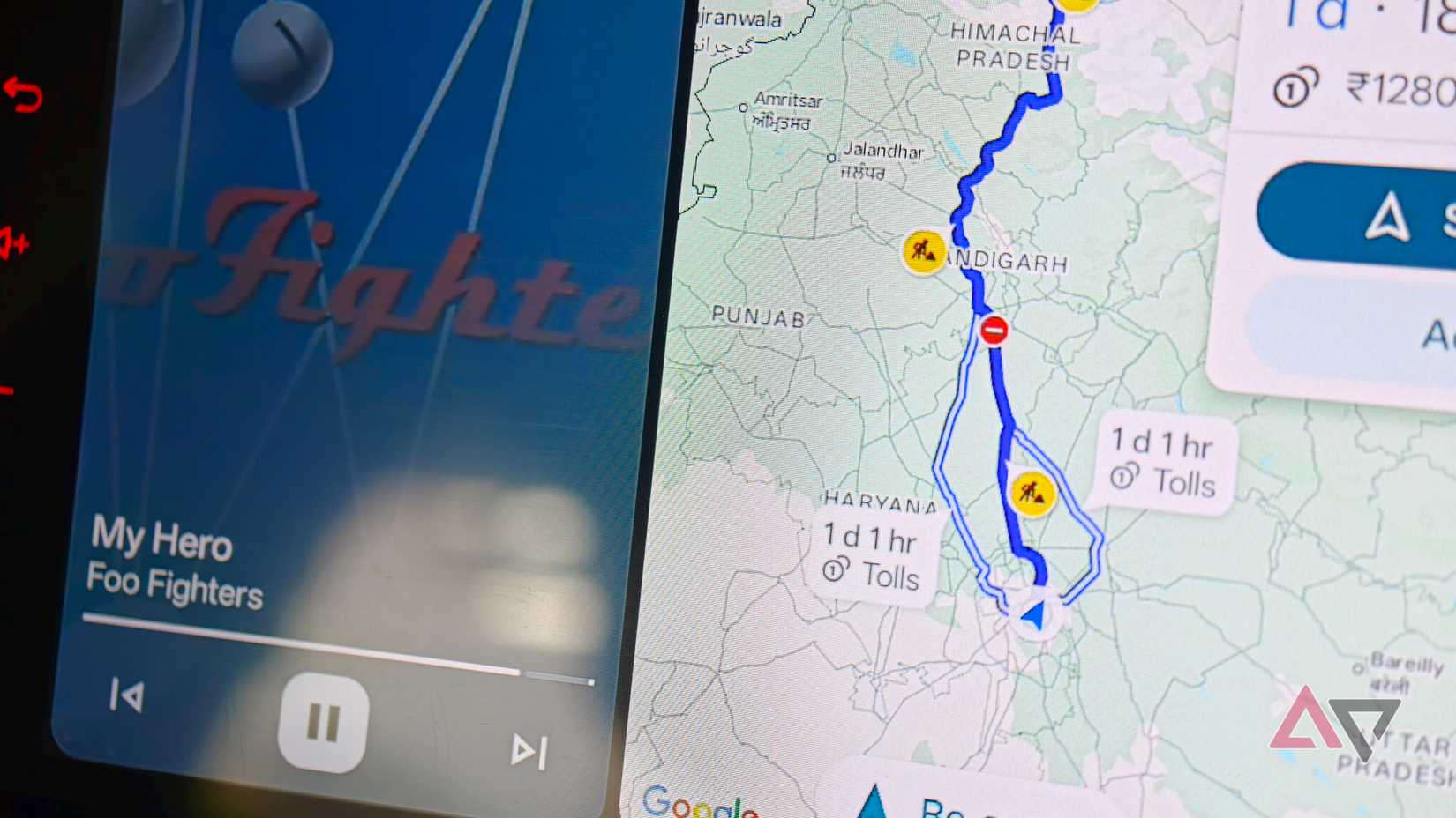 Rotas alternativas do Android Auto
