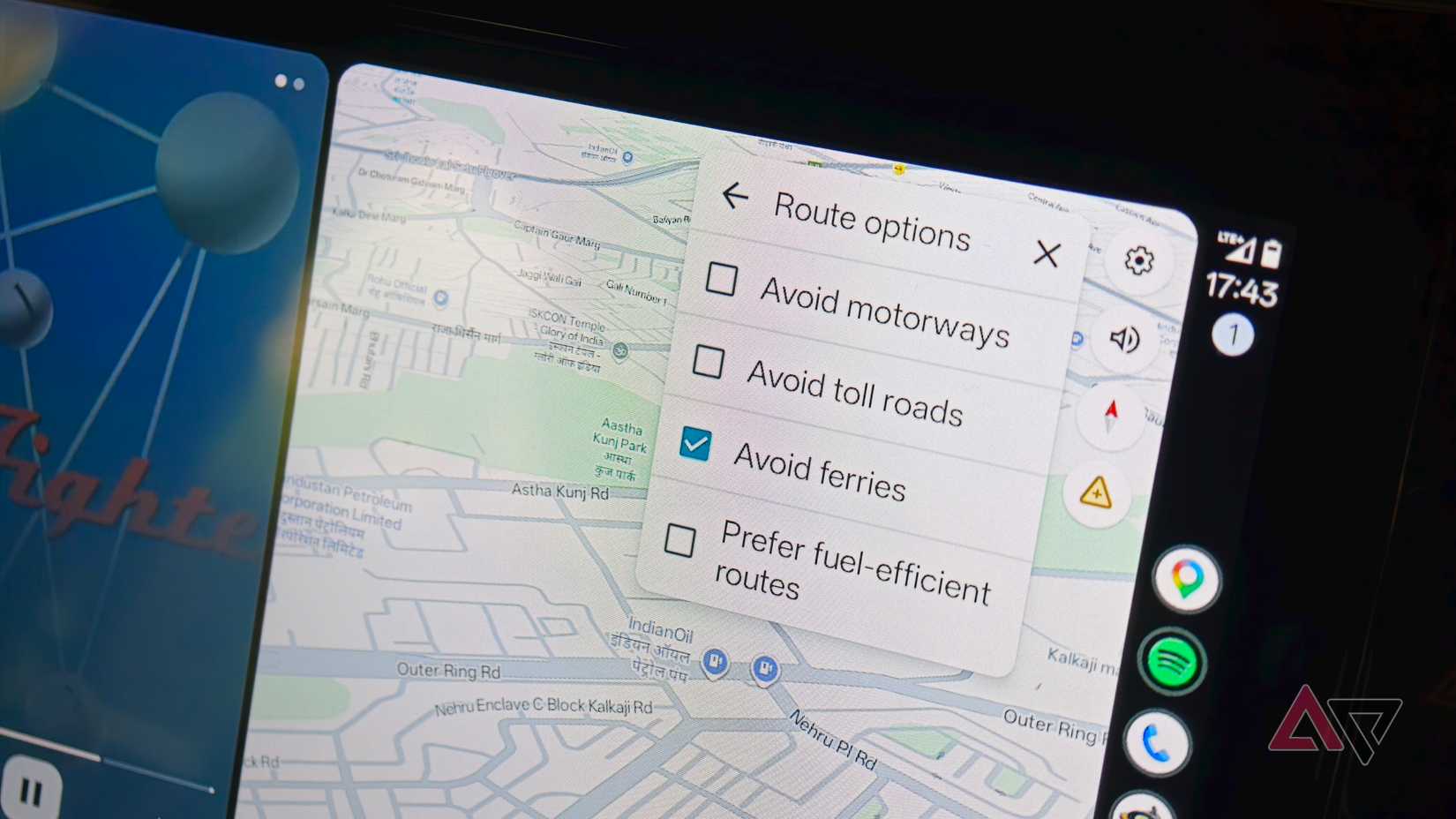Balsas e pedágios do Android Auto