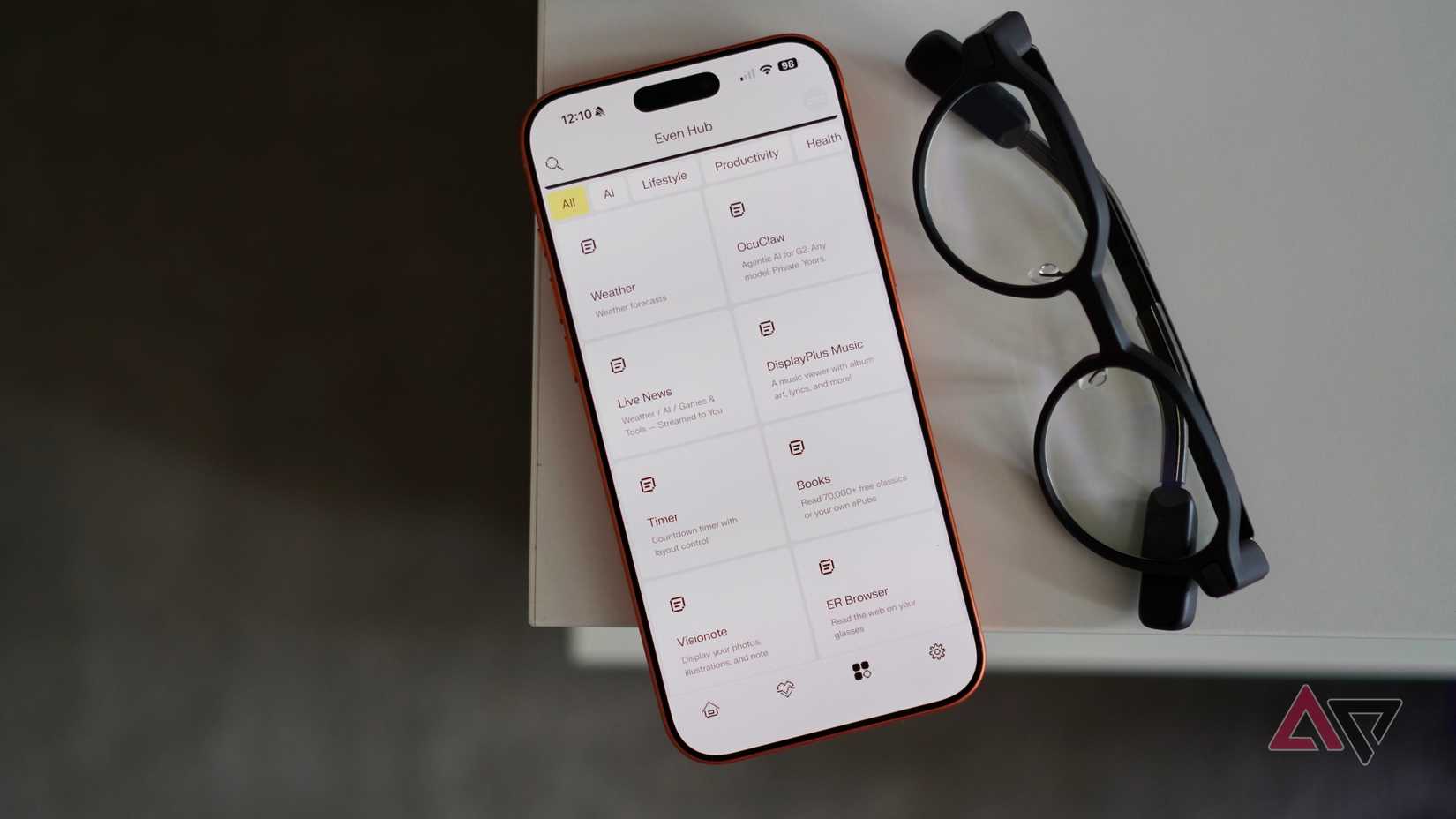 The Even Realities Even G2 smartglasses app on a phone