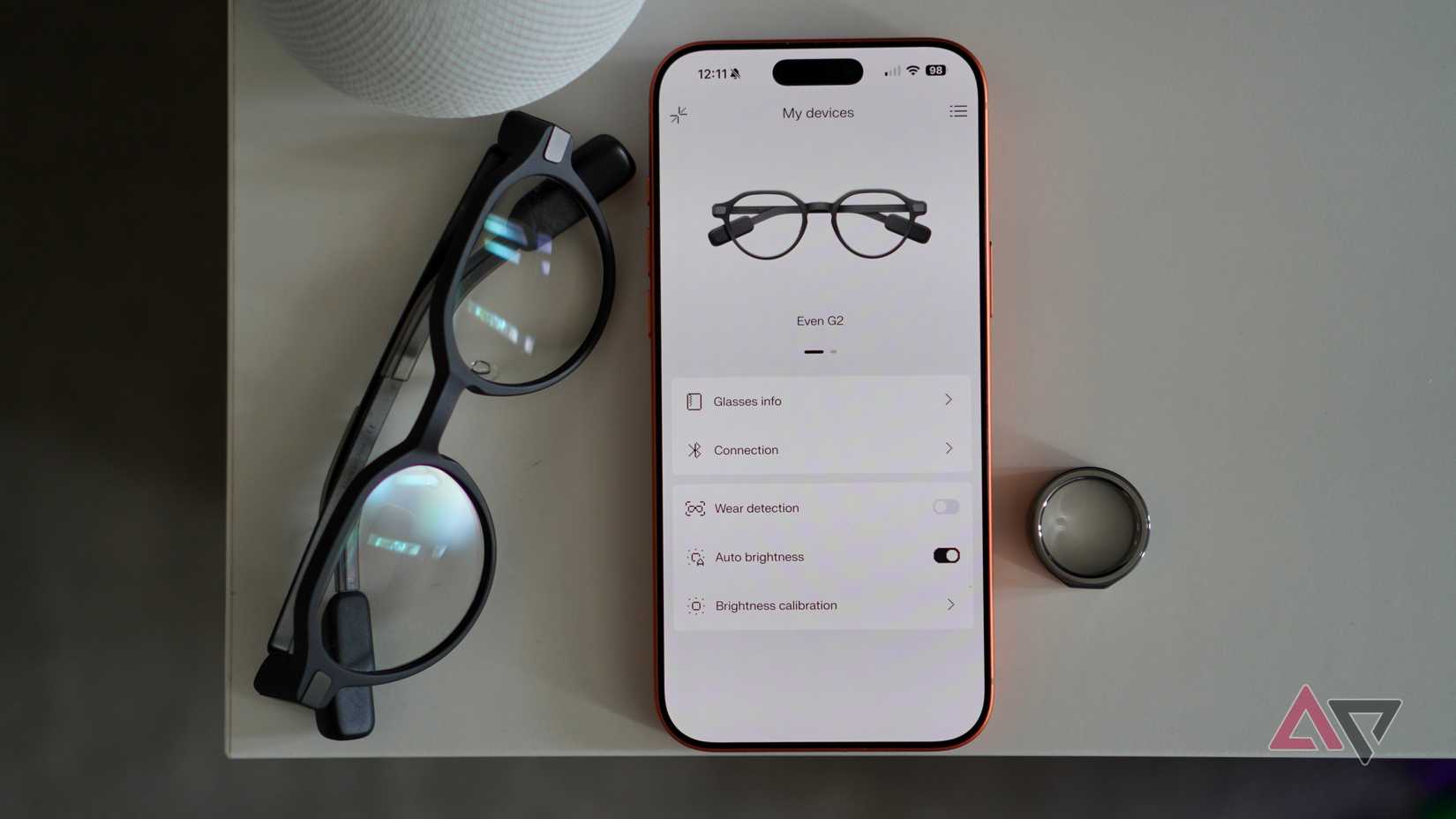 The Even Realities Even G2 smartglasses app on a phone