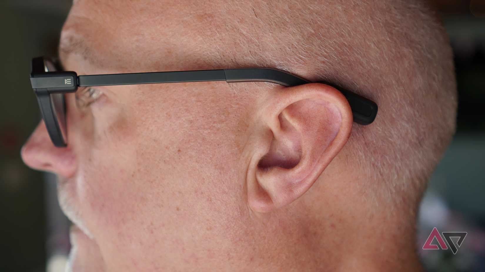 A person wearing the Even Realities Even G2 smartglasses