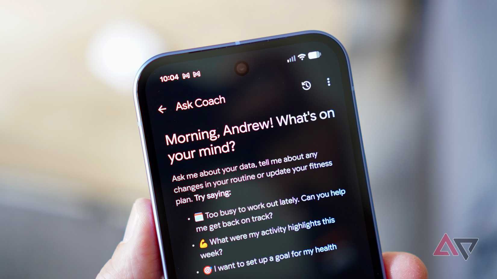 The AI Coach in the Google Health app