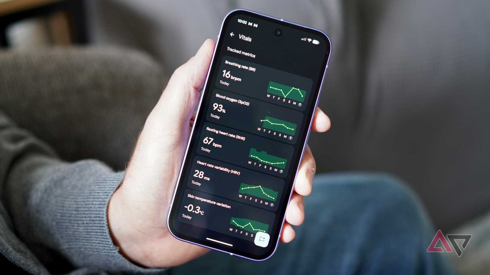 The Vitals tab in the Google Health app