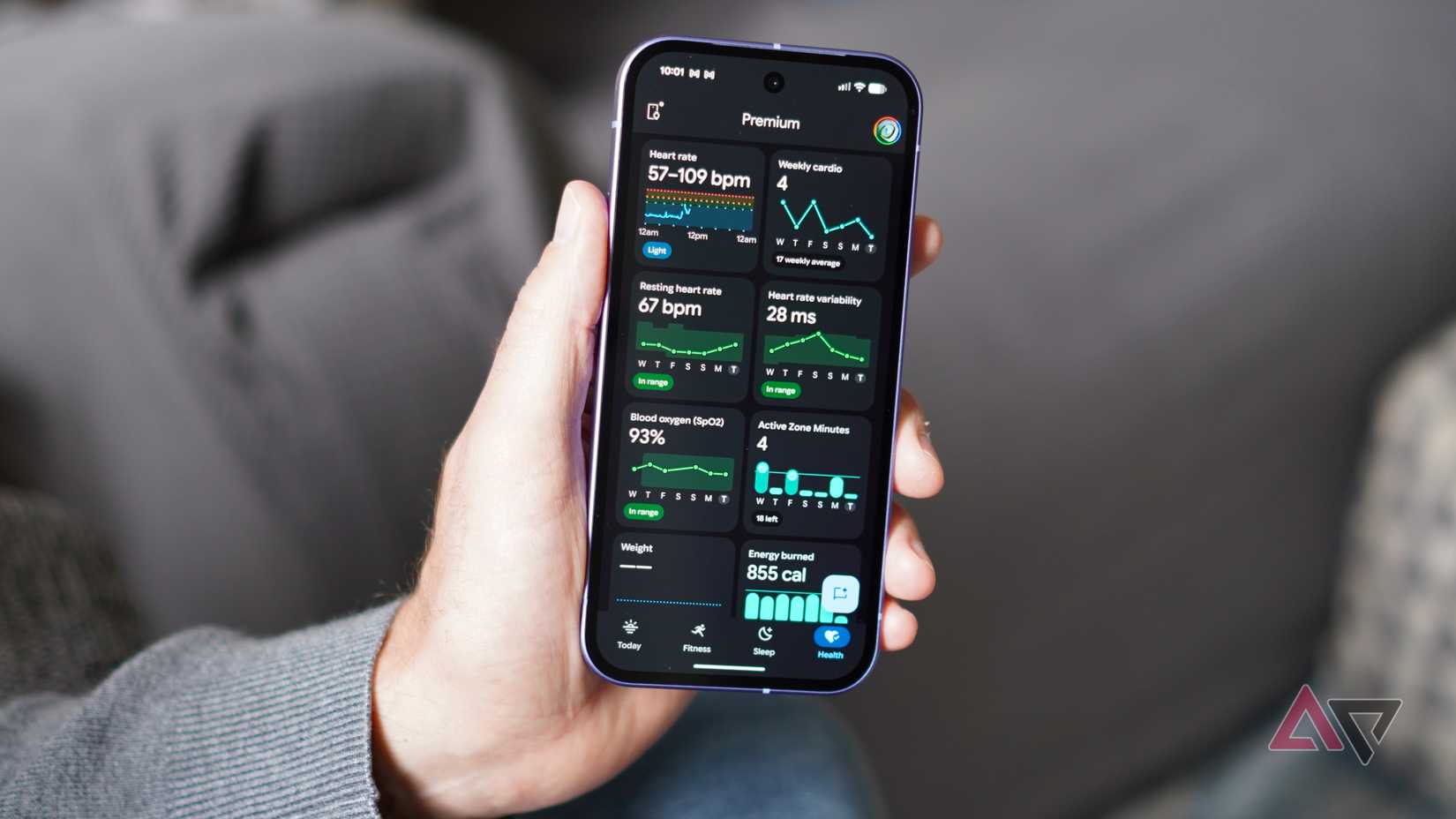 Fitness information in the Google Health app