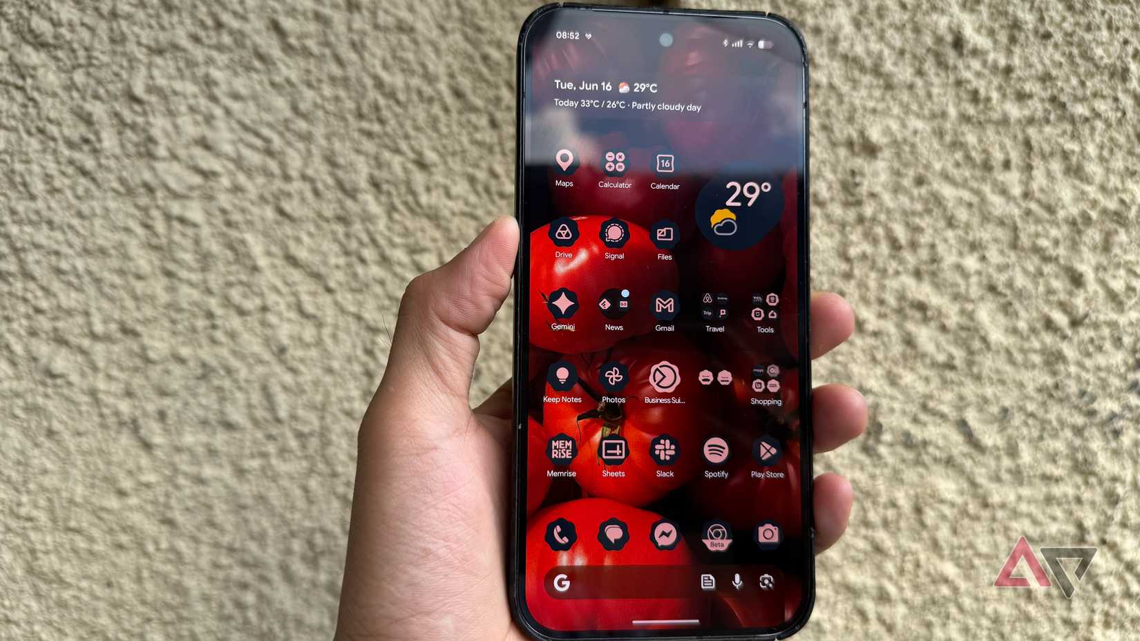 Google Pixel 9 Pro XL smartphone with maximum brightness and adaptive brightness turned off