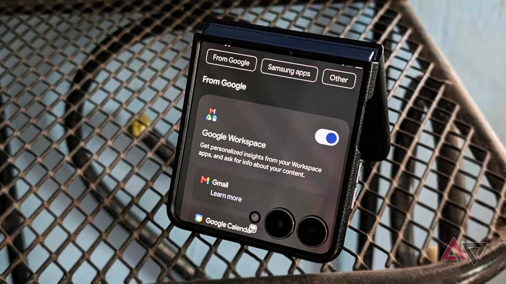 Configurações do Google Workspace para Gemini no smartphone Samsung Galaxy Z Flip 7