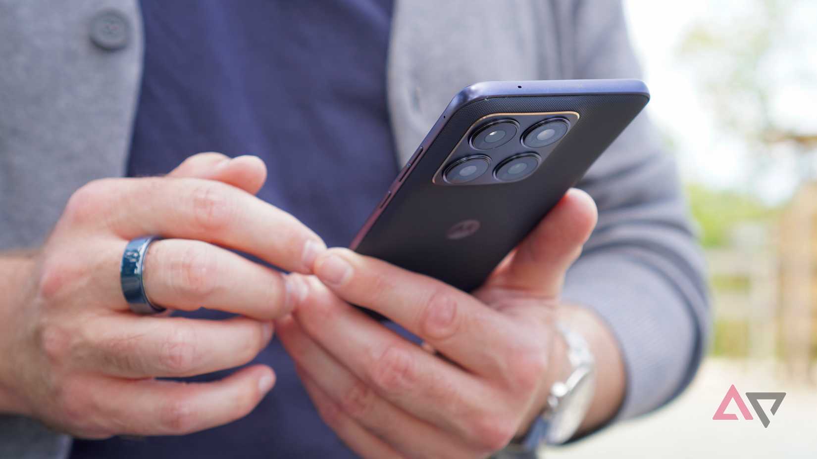 A person holding the Motorola Edge 70 Fusion